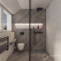 Modernes Badezimmer PARALLEL - Pohled na sprchový kout a toaletu
