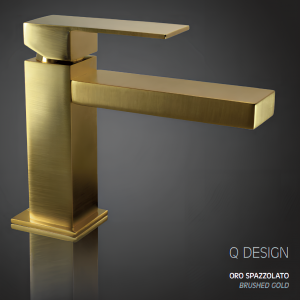 Q-DESIGN Waschtischarmatur ohne Griffloch | Standhebel | niedrig | 138 mm | goldene matt