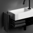 Flush offener Schrank mit Handtuchhalter für Flush 3 rechts, Edelstahl schwarz pulverbeschichtet