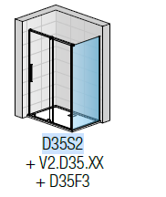 D35F3 | Boční stěna | AMALIA | 900 x 2000 | pro dveře v 90˚ na straně pevné stěny | chrom
