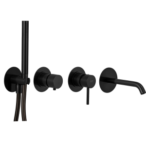 Wannenarmaturen Unterputz | zwei-Weg | hebel | schwarz matt | X STYLE | oberteil