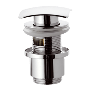 Ablaufventil mit großem rundem Click/Clack | 905S | Ventilstopfen Ganzmetall | S | Chrom Glanz
