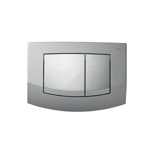 WC-Betätigungsplatte Ambia 2-Mengentechnik mit Platte aus mattem Chrom und Tasten aus poliertem Chrom