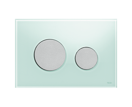TECE Loop WC-Betätigungsplatte Glas für Zweimengentechnik, mintgrün/chrom matt