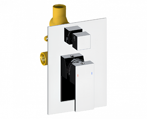 Unterputzmodul Zwei-weg | hebel | Chrom Glanz | CUBE