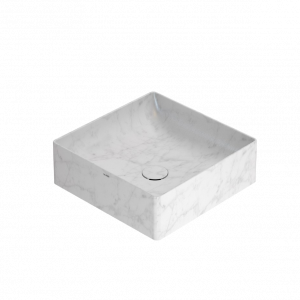 Waschbecken T-EDGE | 420x420x140 | Carrara-Marmor matt