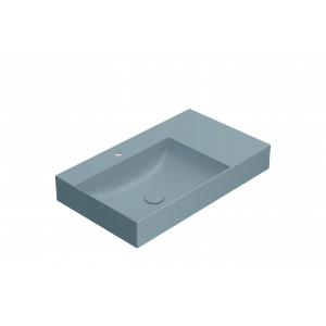 Waschbecken T-EDGE | 800x470x120 | mit Loch für die Batterie | Blau matt