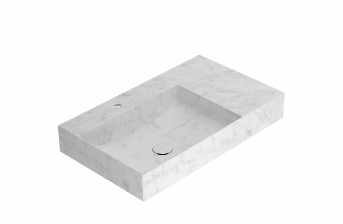 Waschbecken T-EDGE | 800x470x120 | mit Loch für die Batterie | Carrara-Marmor matt