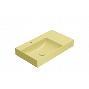 Waschbecken T-EDGE | 800x470x120 | mit Loch für die Batterie | Senfgelb matt