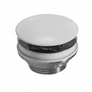 Ablaufventil für die Waschbecken CLICK/CLACK | keramik | mit Überlauf | Großer Stopfen | Weiß Glanz