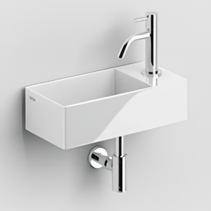 Waschbecken hängend Flush 3 | 350 x 180 x 100 | Öffnung für die Armatur rechts | weiß