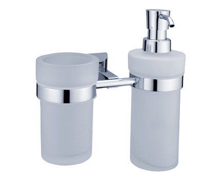 Hygiene-Set Pallas Athene (Seifenspender und Glas-Becher)