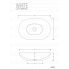 Waschbecken BALISONG 600 x 400 x 150 mm auf der Tafel Oval | Weiß matt