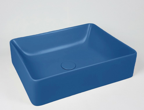 Waschtisch Slim | 500 x 380 x 130 mm | aufsatz | rechteckig | Blau matt