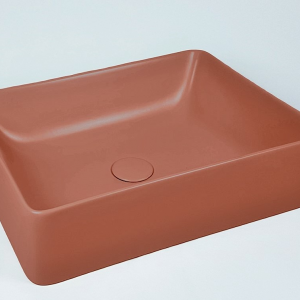 Waschtisch Slim | 600 x 380 x 130 mm | aufsatz | rechteckig | Granatapfel rot matt