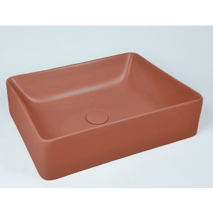 Waschtisch Slim | 500 x 380 x 130 mm | aufsatz | rechteckig | Granatapfel rot matt
