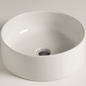 Waschtisch SLIM TONDO 400 x 400 x 130 mm | aufsatz | ringförmig | Schwarz Glanz