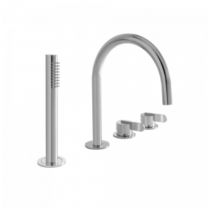 Dusch- und Wannen-Armatur SWING, mit vier Elementen | gebürstetes Nickel