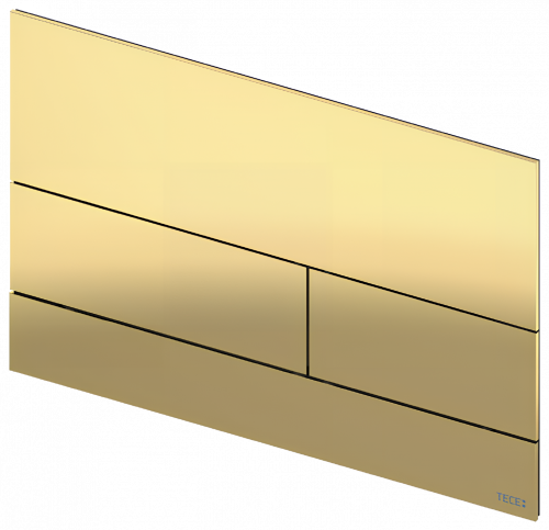 TECE Square II WC-Betätigungsplatte Metall für Zweimengentechnik | Polished Gold Optic