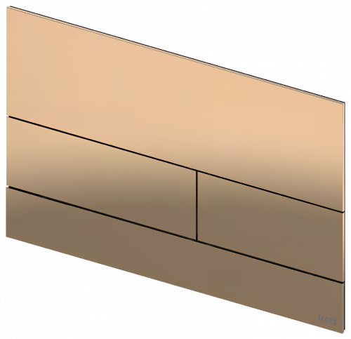 TECE Square II WC-Betätigungsplatte Metall für Zweimengentechnik | Polished Red Gold
