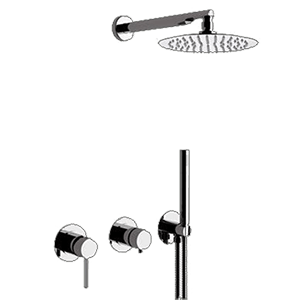 Dusch Set X STYLE | Unterputz | mit hängendem Brausekopf | Ø 200 mm | gebürstetes Kupfer