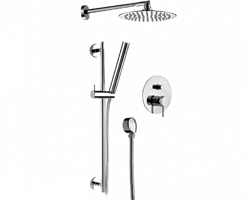 Dusch Set X STYLE , Unterputz, Hebel, Kopfbrause Ø 200 mm | Chrom, hochglanz | gebürstetes Kupfer